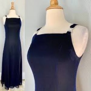 Vintage 90s navy blue formal dress size small